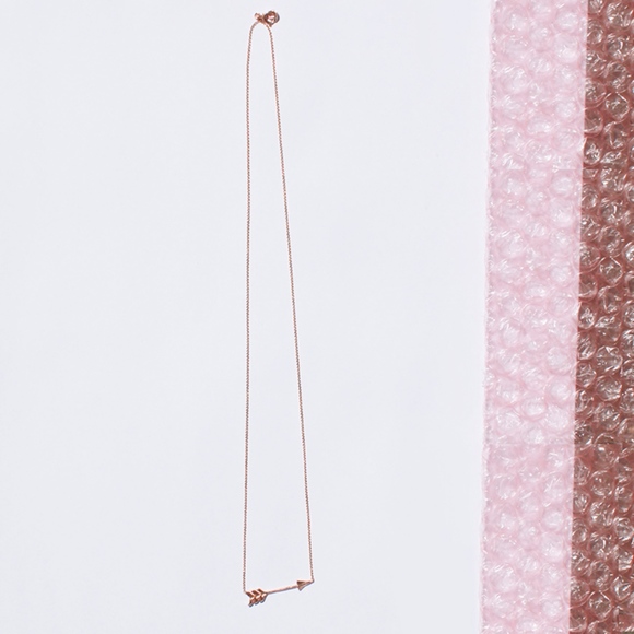 Phoenix Roze Arrow Chain Necklace - Rose 14k Gold - Picture 3 of 5